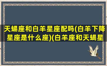 天蜴座和白羊星座配吗(白羊下降星座是什么座)(白羊座和天蝎星座配吗)