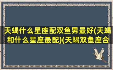 天蝎什么星座配双鱼男最好(天蝎和什么星座最配)(天蝎双鱼座合适在一起吗)