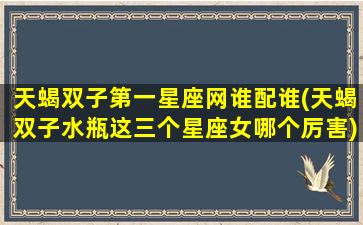 天蝎双子第一星座网谁配谁(天蝎双子水瓶这三个星座女哪个厉害)(天蝎双子谁最厉害)