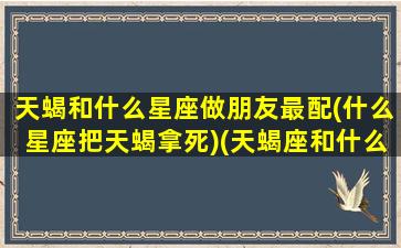 天蝎和什么星座做朋友最配(什么星座把天蝎拿死)(天蝎座和什么星座交朋友最好)