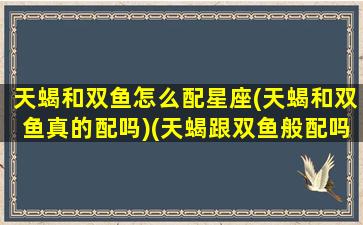 天蝎和双鱼怎么配星座(天蝎和双鱼真的配吗)(天蝎跟双鱼般配吗)