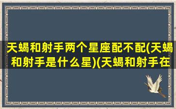 天蝎和射手两个星座配不配(天蝎和射手是什么星)(天蝎和射手在一起会怎么样)