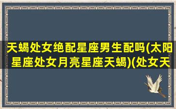 天蝎处女绝配星座男生配吗(太阳星座处女月亮星座天蝎)(处女天蝎男配对指数)