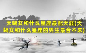 天蝎女和什么星座最配天涯(天蝎女和什么星座的男生最合不来)