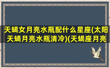 天蝎女月亮水瓶配什么星座(太阳天蝎月亮水瓶清冷)(天蝎座月亮水瓶座)