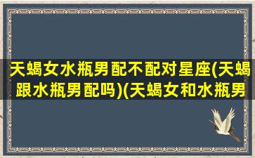 天蝎女水瓶男配不配对星座(天蝎跟水瓶男配吗)(天蝎女和水瓶男如何相处才能长久)