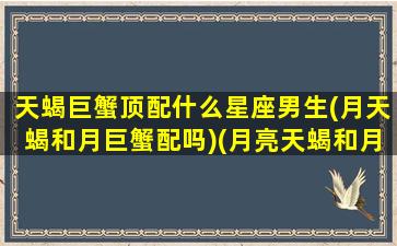 天蝎巨蟹顶配什么星座男生(月天蝎和月巨蟹配吗)(月亮天蝎和月亮巨蟹座)