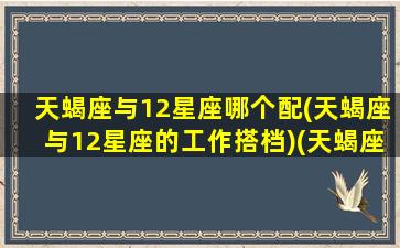 天蝎座与12星座哪个配(天蝎座与12星座的工作搭档)(天蝎座和十二星座谁最绝配)