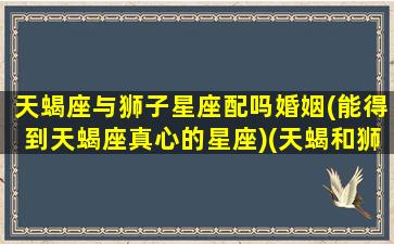 天蝎座与狮子星座配吗婚姻(能得到天蝎座真心的星座)(天蝎和狮子星座最配对)