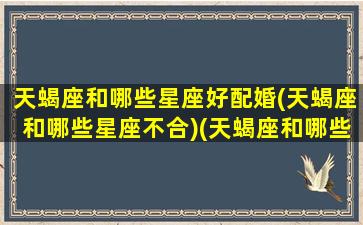 天蝎座和哪些星座好配婚(天蝎座和哪些星座不合)(天蝎座和哪些星座最般配)