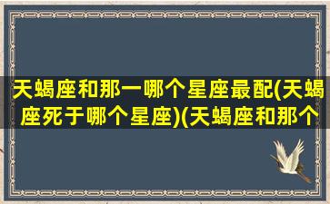 天蝎座和那一哪个星座最配(天蝎座死于哪个星座)(天蝎座和那个星座比较配)