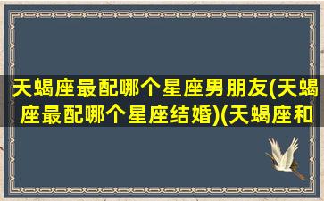 天蝎座最配哪个星座男朋友(天蝎座最配哪个星座结婚)(天蝎座和什么座最配对男朋友)