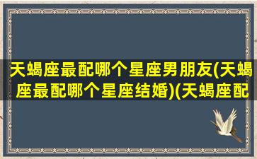 天蝎座最配哪个星座男朋友(天蝎座最配哪个星座结婚)(天蝎座配什么星座男)