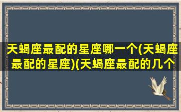 天蝎座最配的星座哪一个(天蝎座最配的星座)(天蝎座最配的几个星座)