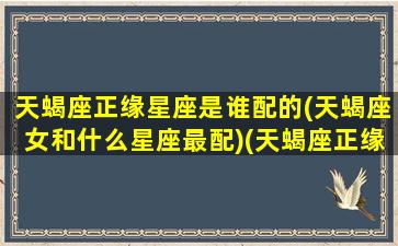 天蝎座正缘星座是谁配的(天蝎座女和什么星座最配)(天蝎座正缘什么时候出现)