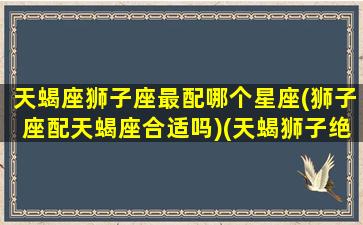 天蝎座狮子座最配哪个星座(狮子座配天蝎座合适吗)(天蝎狮子绝配)