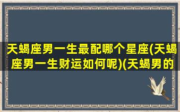 天蝎座男一生最配哪个星座(天蝎座男一生财运如何呢)(天蝎男的最佳星座配对)