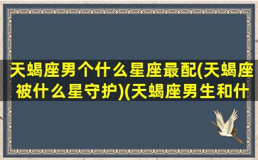 天蝎座男个什么星座最配(天蝎座被什么星守护)(天蝎座男生和什么星座女生最般配)