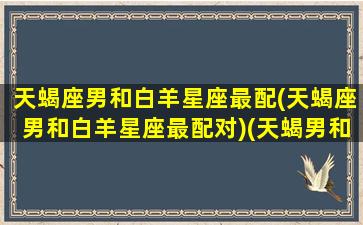 天蝎座男和白羊星座最配(天蝎座男和白羊星座最配对)(天蝎男和白羊配对指数)