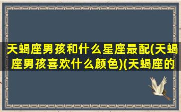 天蝎座男孩和什么星座最配(天蝎座男孩喜欢什么颜色)(天蝎座的男生和什么座的女生最配)