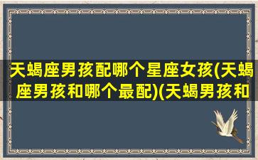 天蝎座男孩配哪个星座女孩(天蝎座男孩和哪个最配)(天蝎男孩和什么星座最配)