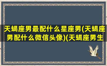 天蝎座男最配什么星座男(天蝎座男配什么微信头像)(天蝎座男生配什么座的女生)