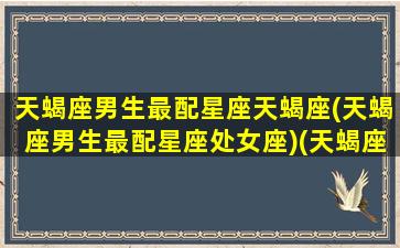 天蝎座男生最配星座天蝎座(天蝎座男生最配星座处女座)(天蝎座男生最配什么星座女)