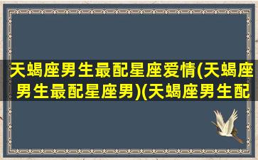 天蝎座男生最配星座爱情(天蝎座男生最配星座男)(天蝎座男生配什么星座最好)