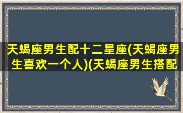 天蝎座男生配十二星座(天蝎座男生喜欢一个人)(天蝎座男生搭配的星座)