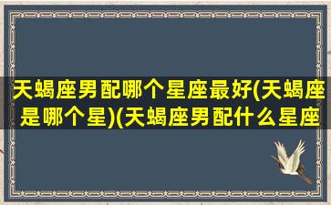 天蝎座男配哪个星座最好(天蝎座是哪个星)(天蝎座男配什么星座男)