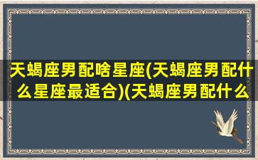 天蝎座男配啥星座(天蝎座男配什么星座最适合)(天蝎座男配什么星座好)