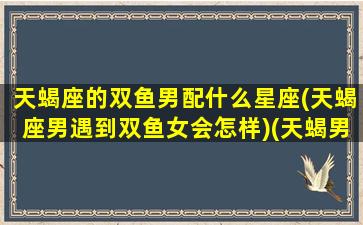 天蝎座的双鱼男配什么星座(天蝎座男遇到双鱼女会怎样)(天蝎男双鱼男哪个厉害)