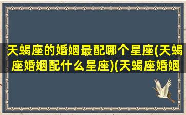 天蝎座的婚姻最配哪个星座(天蝎座婚姻配什么星座)(天蝎座婚姻关于天蝎座的爱情与婚姻)