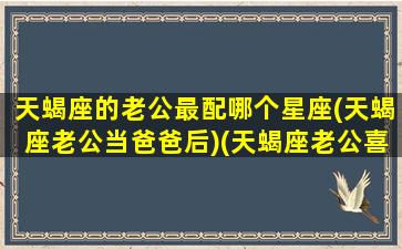 天蝎座的老公最配哪个星座(天蝎座老公当爸爸后)(天蝎座老公喜欢什么样的女人)