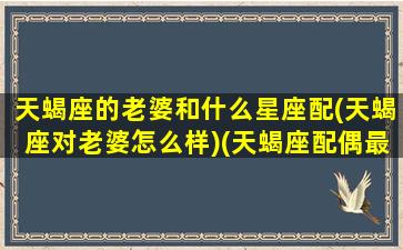 天蝎座的老婆和什么星座配(天蝎座对老婆怎么样)(天蝎座配偶最佳星座)