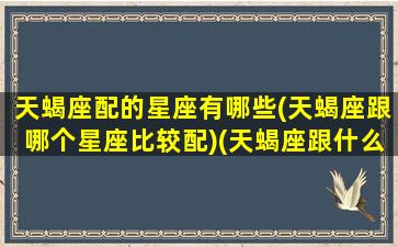 天蝎座配的星座有哪些(天蝎座跟哪个星座比较配)(天蝎座跟什么星座配)