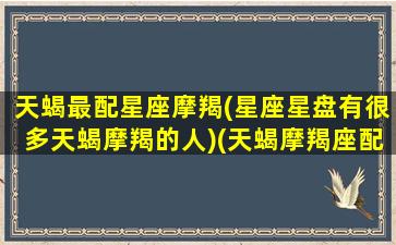 天蝎最配星座摩羯(星座星盘有很多天蝎摩羯的人)(天蝎摩羯座配对指数)