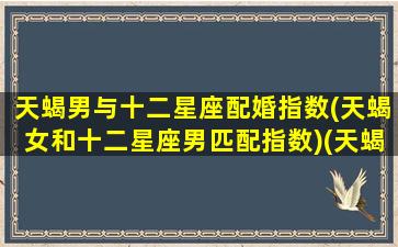 天蝎男与十二星座配婚指数(天蝎女和十二星座男匹配指数)(天蝎男和哪个星座女最配对)