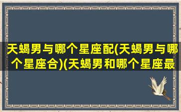 天蝎男与哪个星座配(天蝎男与哪个星座合)(天蝎男和哪个星座最合适)