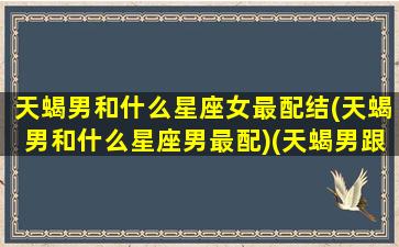 天蝎男和什么星座女最配结(天蝎男和什么星座男最配)(天蝎男跟什么星座的女生最配)