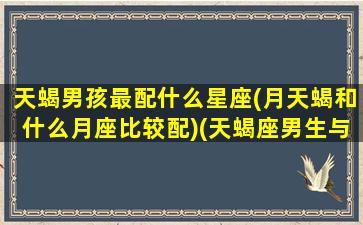 天蝎男孩最配什么星座(月天蝎和什么月座比较配)(天蝎座男生与什么星座的女生最配)