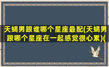 天蝎男跟谁哪个星座最配(天蝎男跟哪个星座在一起感觉很心累)(天蝎男跟哪个星座最好)