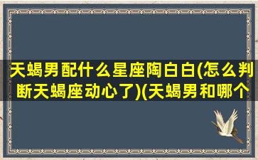 天蝎男配什么星座陶白白(怎么判断天蝎座动心了)(天蝎男和哪个星座能白头偕老)