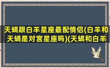 天蝎跟白羊星座最配情侣(白羊和天蝎是对宫星座吗)(天蝎和白羊座匹配程度是多少)