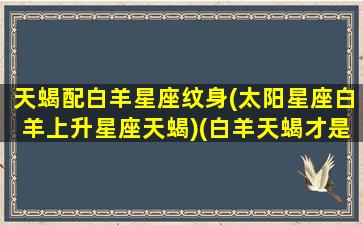 天蝎配白羊星座纹身(太阳星座白羊上升星座天蝎)(白羊天蝎才是绝配似神仙)