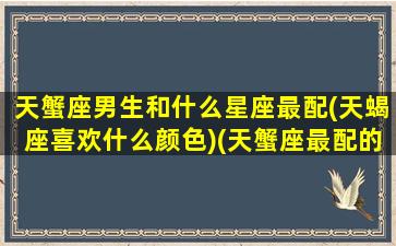 天蟹座男生和什么星座最配(天蝎座喜欢什么颜色)(天蟹座最配的星座)