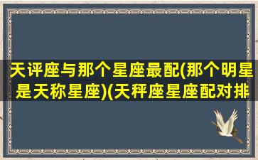 天评座与那个星座最配(那个明星是天称星座)(天秤座星座配对排行榜)