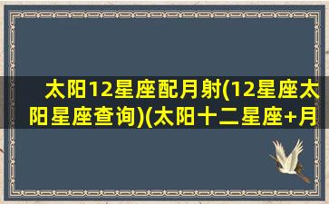 太阳12星座配月射(12星座太阳星座查询)(太阳十二星座+月亮十二星座)