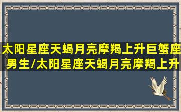 太阳星座天蝎月亮摩羯上升巨蟹座男生/太阳星座天蝎月亮摩羯上升巨蟹座男生-我的网站