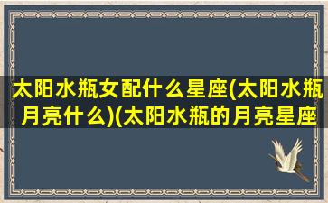 太阳水瓶女配什么星座(太阳水瓶月亮什么)(太阳水瓶的月亮星座是什么)